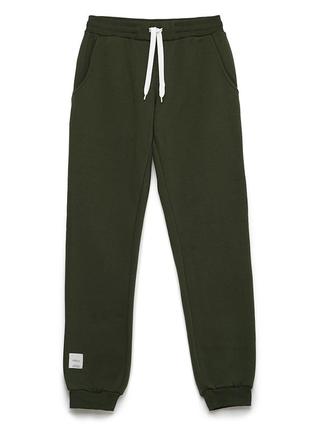 Чоловічі теплі джоггеры на флісі кольору хакі chikiss cmt 001