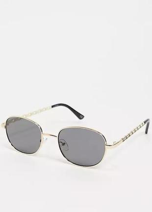 Солнцезащитные очки asos design с золотой оправе