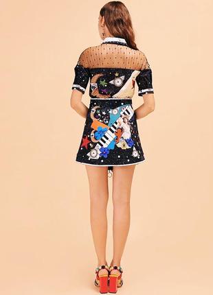 Костюм! вінтажна сукня стильне оригінальне дизайнерське! блуза і спідниця queen5 фото
