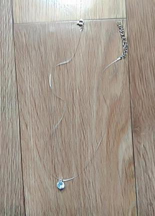 Камінчик на лісці/блискучий кулон на лісці.