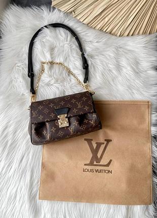 Жіноча коричнеая сумка сумочка в стилі louis vuitton favorite brown