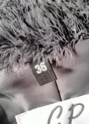 Довге вовняне пальто з хутряним капюшоном, оверсайз, 44-56р.,gira puccino5 фото