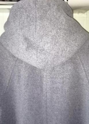 Довге вовняне пальто з хутряним капюшоном, оверсайз, 44-56р.,gira puccino2 фото