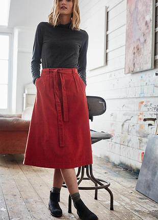 Вельветова спідниця міді seasalt з поясом