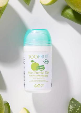 Детская косметика toofruit organic дезодорант с ароматом яблока, 50 мл для детей и взрослых