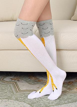 Гольфы куриные лапы за колено белые