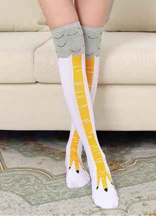 Гольфы куриные лапы за колено белые