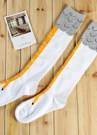 Гольфы куриные лапы за колено белые