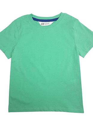 Однотонна зелена футболка на хлопчика, h&m