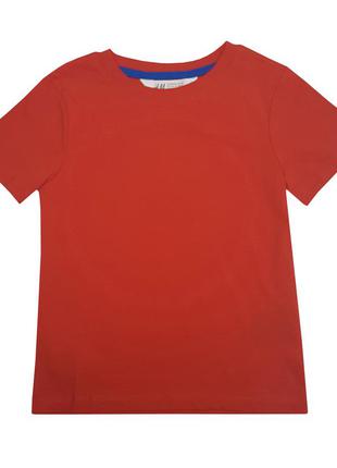 Однотонная красная футболка на мальчика, h&m