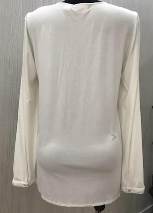 Блуза шелк/ вискоза р. 38-40  белая молочная, базовая блуза из натуральной ткани премиум класс6 фото