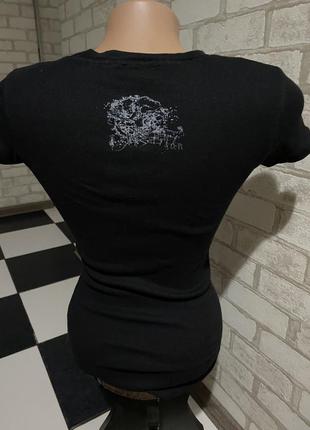 Чёрная стильная футболка в рубчик  оригинал orsay  коттон4 фото