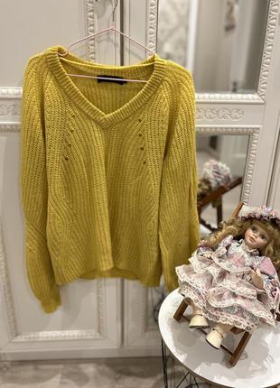 Брендовый вязанный желтый свитер ❄️