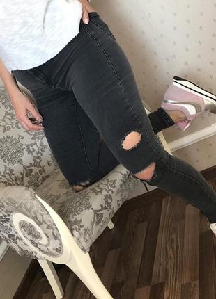 Рваные джинсы с завышеной талией topshop4 фото
