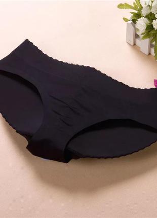 Чёрные бесшовные трусики для увеличения попы подтяжка и округления ягодиц пушап...