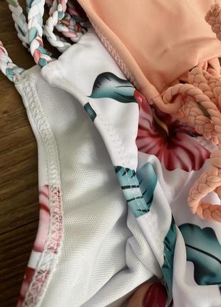 Розовый купальник с плетением со шнуровкой xs s m2 фото