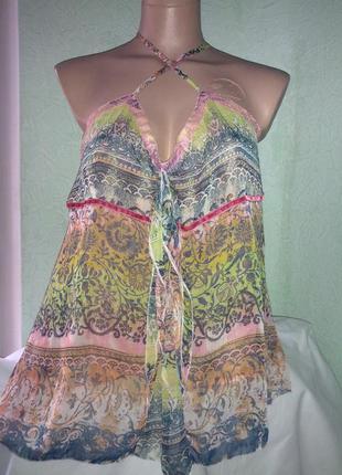 Большая воздушная пляжная майка-"колокольчик" 54-58разм,m&s,пог-65см