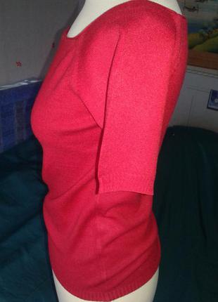 Джемпер с коротким рукавом красный  р 44 винтаж3 фото