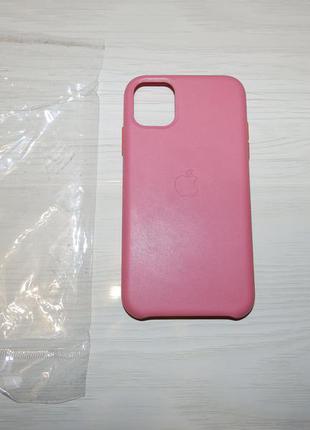 Шкіряний чохол iphone 11 (6.1) leather case pink peony