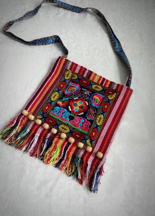 Сумка с длинной ручкой в этностиле