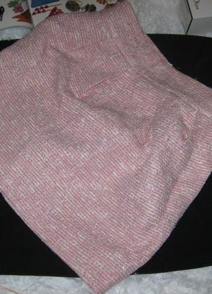Юбка короткая светло-розовая xs, zara,км1037 с кармана по бокам5 фото