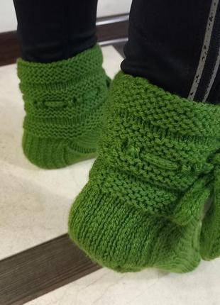 Шкарпетки .шкарпетки-листочки. жіночі оригінальні теплі ручна робота5 фото