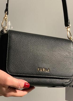 Sale‼️‼️понижка! женская сумка furla maya crossbody черная оригинал натуральная кожа5 фото