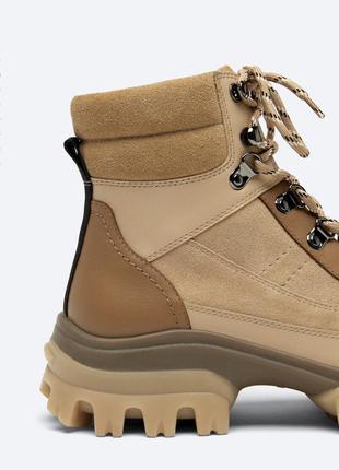 Ботинки тёплые кожаные uterque оригинал кожа натуральная