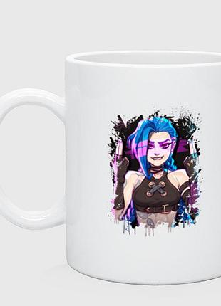 Кружка с принтом «jinx shoot arcane lol»