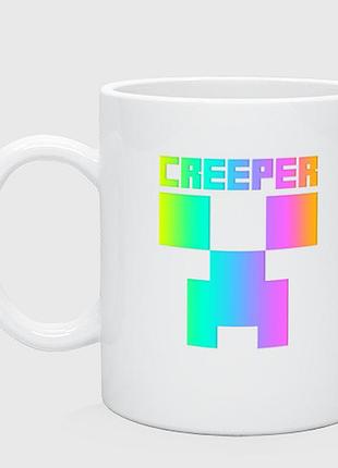 Кружка с принтом «minecraft creeper»