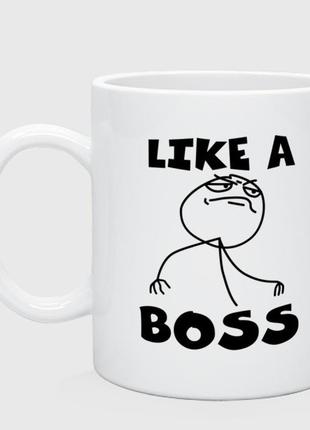 Кружка с принтом «like a boss»