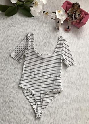 Снизила цену new look полосатый боди в рубчик 12- размер