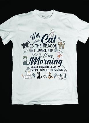 Футболка женская с принтом кота cats