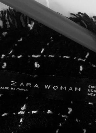 Кофта с бахромой свитер zara свитшот брендовый твидовый свитер zara твидовая кофта с бахромой в клетку zara3 фото