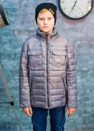 Куртка демисезонная серого цвета для мальчика (146 см.)  snowimage 2125000532660