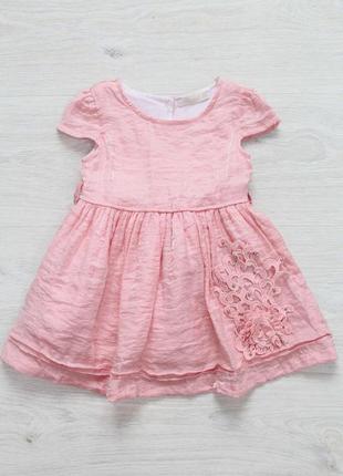 Платье нежно-кораллового цвета для девочки. (74 см.)  nk unsea 8690000036448