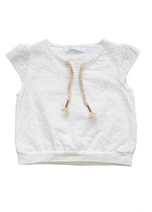 Блуза белая с вышивкой для девочки (110 см.)  nk unsea 2100000125968