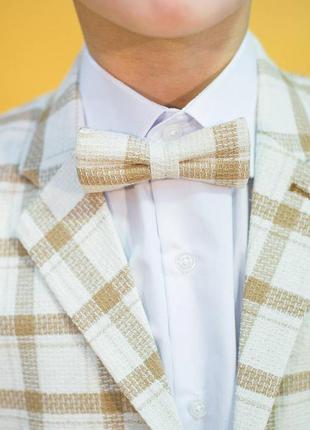 Пиджак молочного цвета в клетку для мальчика (158 см.) zenmoni 2125000663470