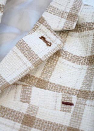 Пиджак молочного цвета в клетку для мальчика (158 см.) zenmoni 2125000663470