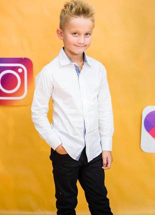 Рубашка белая для мальчика (122 см.)  a-yugi jeans 2125000655734