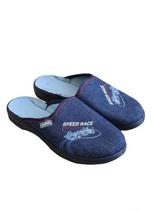 Тапочки темные без задника "speed race" (32 размер)  befado 2125000679310