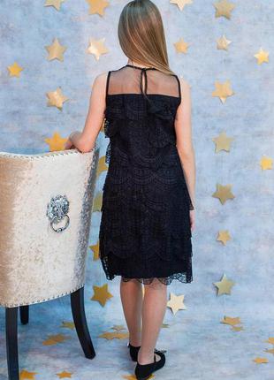 Платье гипюровое чёрного цвета (134 см.)  marions 21250007010422 фото