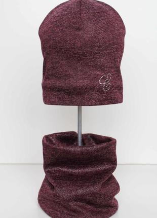 Комплект шапка и снуд з люрексною ниткою (50 см.)  elf kids 2125000534824