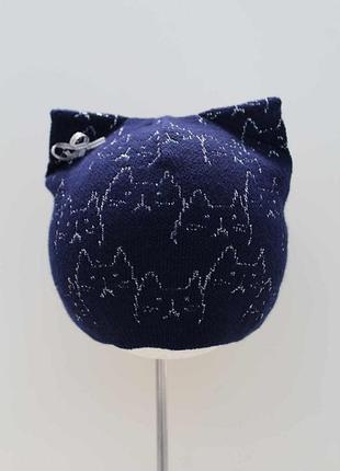 Шапка темно-синяя вязаная "кет" (46 см.)  elf kids 2125000538273