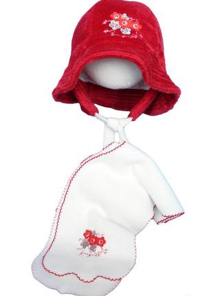 Комплект шапка + шарф "цветочки" для девочки (50 см.)  pupill 2000000115306