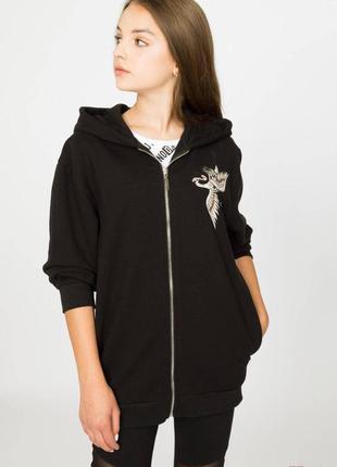 Толстовка черного цвета для девочки (146 см.)  reporter young 5900703750583