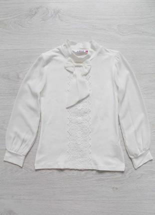 Гольф молочного цвета с шифоновыми рукавами и бантом (152 см.)  matilda 8694402713228