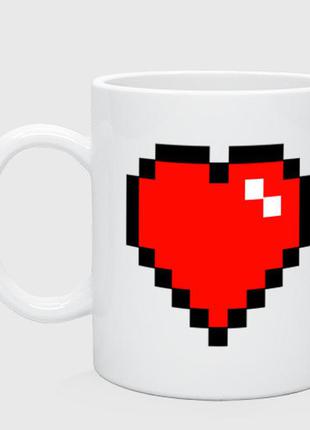 Кружка с принтом «minecraft сердце»