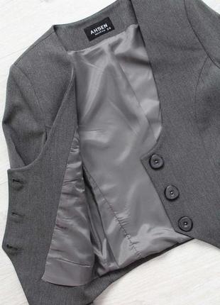 Пиджак no collar серый с глубоким декольте (122 см.)  ahsen morva 21250004946094 фото