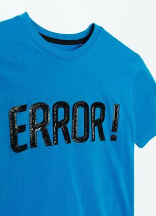 Футболка голубого цвета "error!" для подростка (134 см.)  reporter young 59007036463505 фото